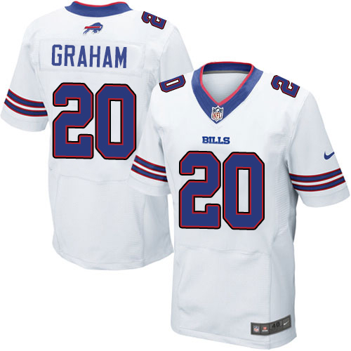 Men's Elite Corey Graham Nike Jersey White Road - #20 NFL Buffalo Bills